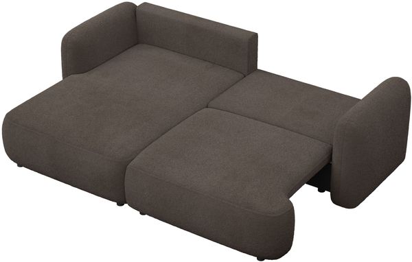 Selsey Tvoya Ecksofa mit Schlaffunktion, Ottomane links, Bouclé Braun Bild 4