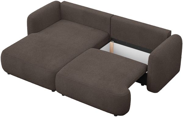 Selsey Tvoya Ecksofa mit Schlaffunktion, Ottomane links, Bouclé Braun Bild 8