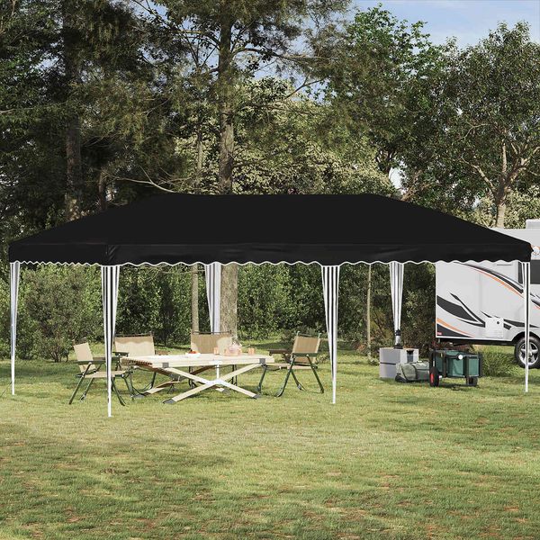 vidaXL Pop-up Partyzelt 575 x 290 x 245 cm Schwarz 42019788