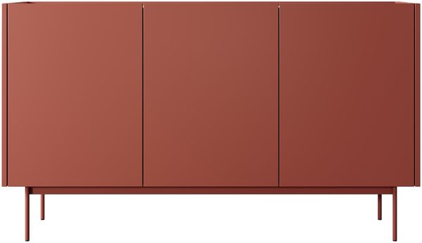 Sideboard Color K-144 Kommode 144x37x83cm Grifflos Keramikrot Eiche Linea