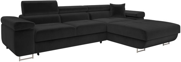 Ecksofa Torezio Mini mit Bettkasten, Schlaffunktion und Einstellbare Kopfstützen (Farbe: Polo 897, Seite: Rechts)