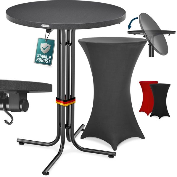 CASARIA® Stehtisch mit Husse 70 cm Grau
