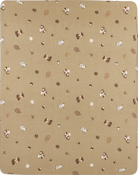 Meyco Hoeslaken jersey print Forest Animals Sand R