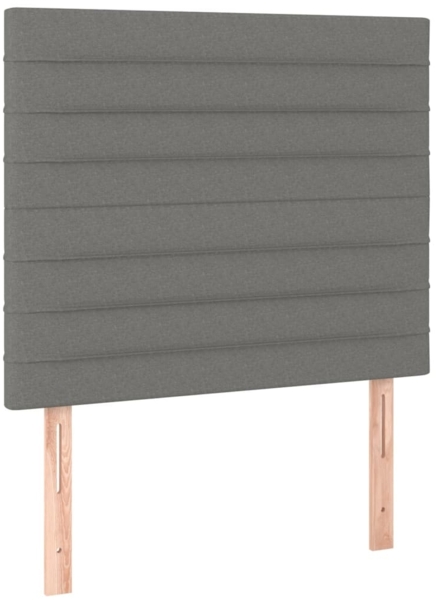 vidaXL Boxspringbett mit Matratze & LED Dunkelgrau 120x200 cm Stoff, Härtegrad: H2 [3135502] Bild 6