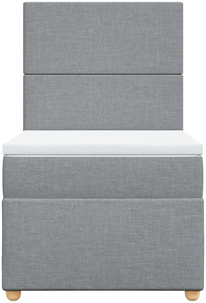 vidaXL Boxspringbett mit Matratze Hellgrau 80x200 cm Stoff 3293400 Bild 6