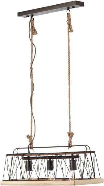 Brilliant Leuchten No. 93587-71 Pendelleuchte Narcy 3-flammig metallfarbend holz Bild 6
