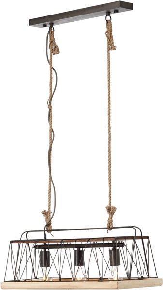 Brilliant Leuchten No. 93587-71 Pendelleuchte Narcy 3-flammig metallfarbend holz Bild 7