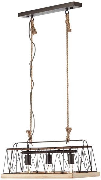 Brilliant Leuchten No. 93587-71 Pendelleuchte Narcy 3-flammig metallfarbend holz Bild 3