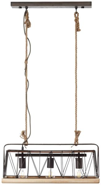 Brilliant Leuchten No. 93587-71 Pendelleuchte Narcy 3-flammig metallfarbend holz