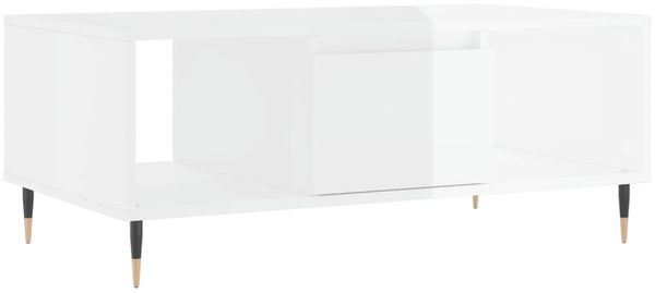 vidaXL Couchtisch Hochglanz-Weiß 90x50x36,5 cm Holzwerkstoff 830582 Bild 2