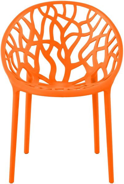 CLP 4er Set 'Hope' Gartenstuhl mit Armlehnen, stapelbar & wetterfest, recyceltem Polypropylen, Orange Bild 4