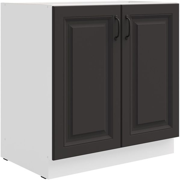 Unterschrank 80 cm Stilo Grau + Weiss Küchenzeile Küchenblock Küche Einbauküche