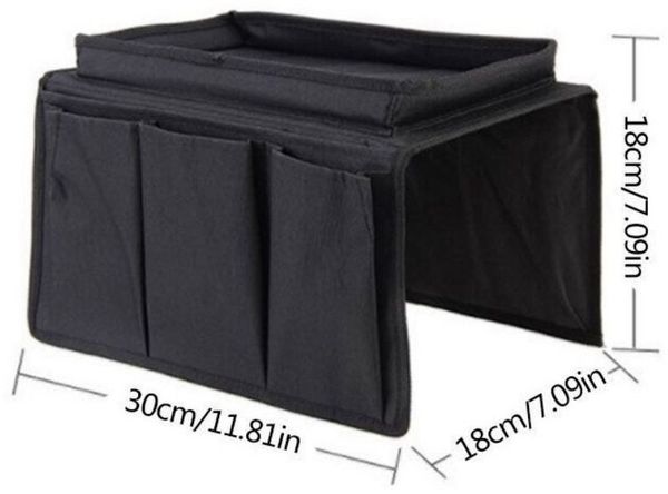 PRIISF Tablett Sofatablett Armlehne Organizer Tasche Anti-Rutsch Couch Getränkehalter, Oxford, (Couch Sessel Stuhl hängen Aufbewahrungstasche, Tablett Couch Ablage für Sofalehne Praktische Sofa Ablage), Faltbar Sofa Tablett für Buch, Magazin, Handy, Fe...