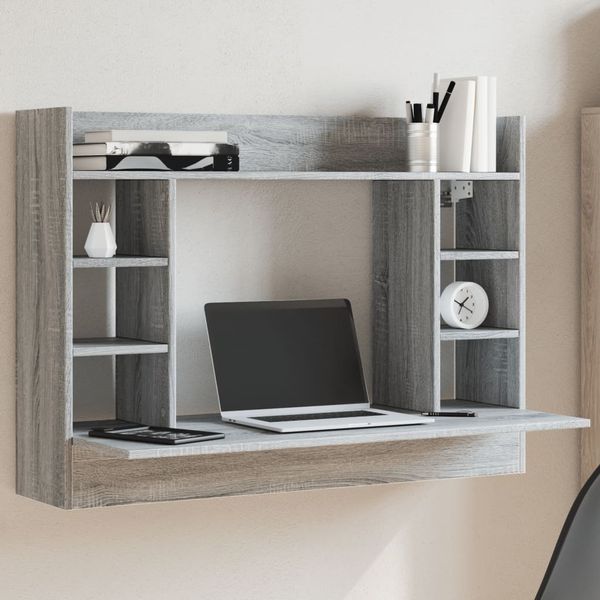 vidaXL Wand-Schreibtisch Grau Sonoma 105x48x75 cm Holzwerkstoff 847973