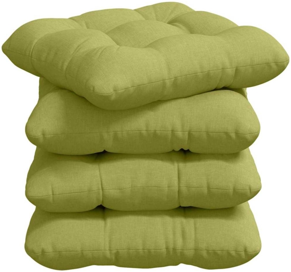 vidaXL Sitzkissen 4 pcs Hellgrün 40 x 40 x 12 cm Stoff 42015070