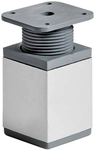 Hettich Möbelfuß 4,0 x 6,0 - 7,8 cm Aluminium-Optik - 1 Stück