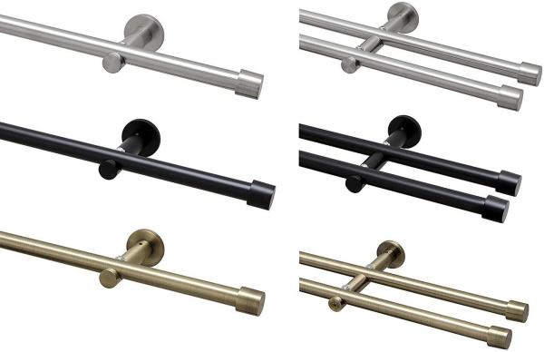 Garduna Gardinenstange Ø 16mm / 1- oder 2-Lauf, 1-läufig, Metall