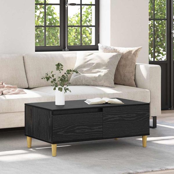 vidaXL Couchtisch Schwarz Eichen-Optik 90 x 50 x 35 cm Holzwerkstoff 881194
