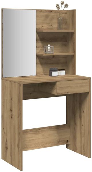 vidaXL Schminktisch mit Spiegel Artisan-Eiche 74,5x40x141 cm 857008