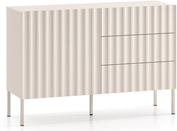 Selsey 'Derriva' Sideboard mit Schubladen und geriffelten Fronten, hellbeige, ca. 77 x 113 x 37 cm