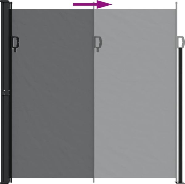 vidaXL Seitenmarkise Ausziehbar Schwarz 200x500 cm 4004459 Bild 5