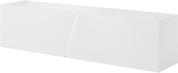 Domando Lowboard Lecce 160cm Modern für Wohnzimmer Breite 160cm, RGB LED Beleuchtung, Hochglanzfronten, Weiß Matt und Weiß Hochglanz