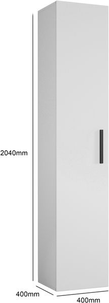 AX LIVING Schmaler Garderobenschrank Rosanno IVL – 40cm Breite Schwarz Bild 2