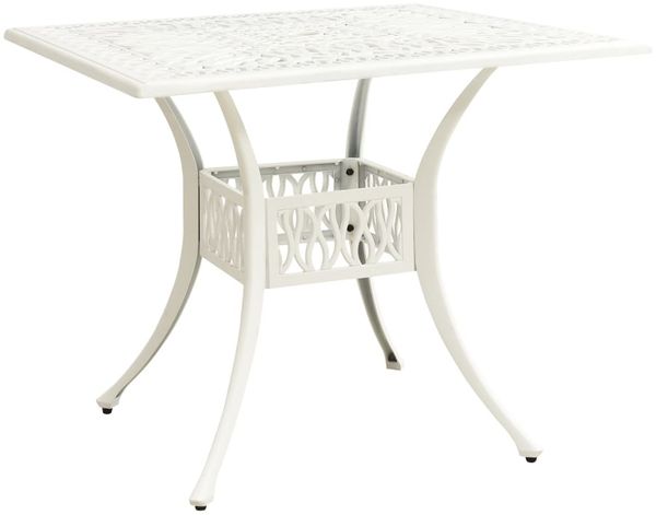 Gartentisch, Balkontisch, Beistelltisch Weiß 90 x 90 x 73 cm Aluminiumguss