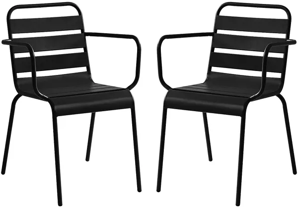 Vente-unique - MIRMANDE Garden dining set Metall Schwarz - B 59 cm x H 79 cm x L 56 cm