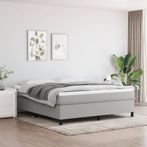 vidaXL Boxspringbett mit Matratze Hellgrau 180x200 cm Stoff, Härtegrad: H2 [3144439]