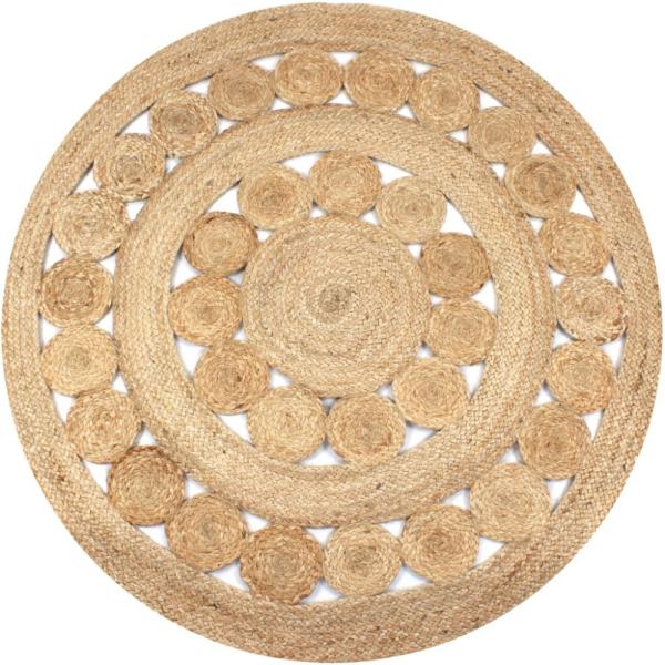 vidaXL Teppich Geflochten Jute 150 cm Rund 245344