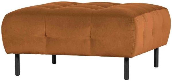 Hocker Lloyd Samt, modernes Design, quadratisch, Rost, gepolstert, Metallgestell schwarz