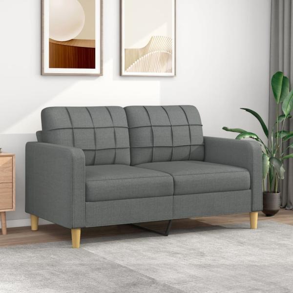 vidaXL 2-Sitzer-Sofa Dunkelgrau 140 cm Stoff 359092