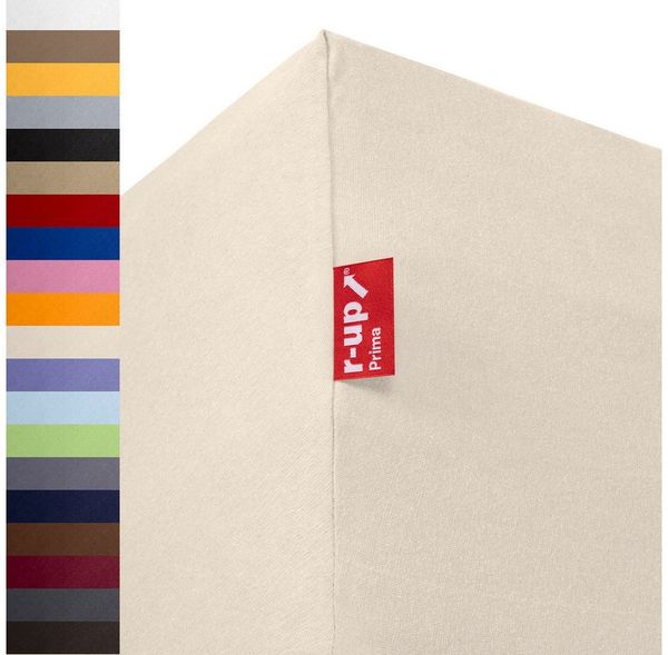r-up Prima Spannbettlaken 90x200-100x220 bis 35cm Höhe natur 97% Baumwolle / 3% Elasthan 160g/m²