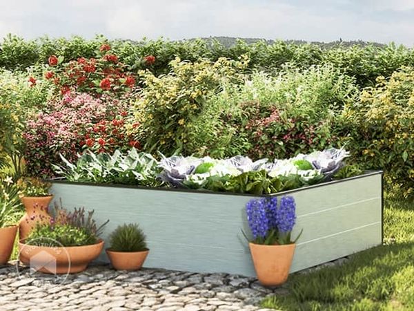 GFP HALFSIZE Aluminium Hochbeet - Platzsparendes & Stabiles Gartenbeet in Aluminium eloxiert - 119 x 119 x 39 cm - Ideales halbhohes Modell für Familien-Gartenspaß
