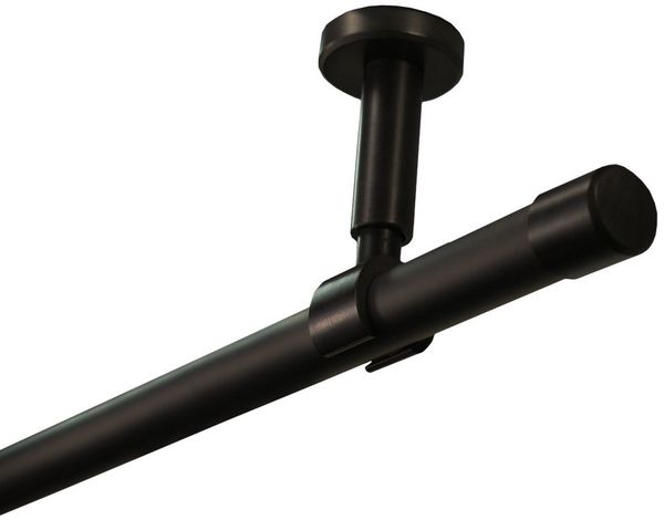 iso-design Gardinenstange Set zur Montage an der Decke mit 20 mm Durchmesser 1-läufig, Ø 20 mm, 1-läufig, Deckenmontage, geschraubt, Aluminium, Variabler Deckenabstand