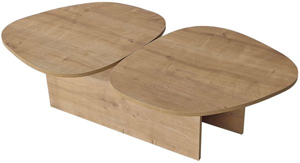 Modern Coffee Table, Sapphire Oak, 125 x 60 x 38 cm | 100% Melamine Coated Particle Board, 18 mm Thickness | Stylish & Functional Design for Any Living Space