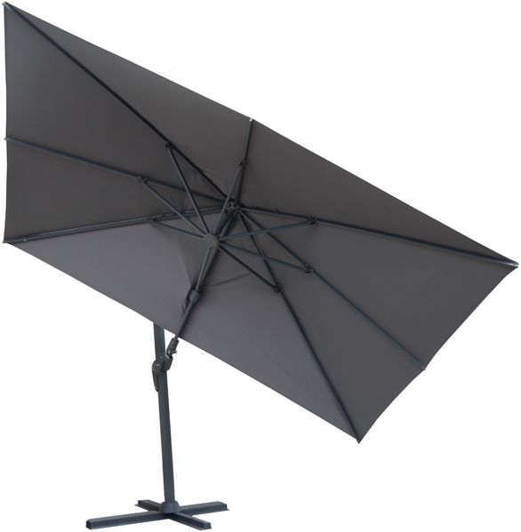 osoltus Ampelschirm KOS Alu-Vario Max 360 x 250cm axial schwenkbar Grau