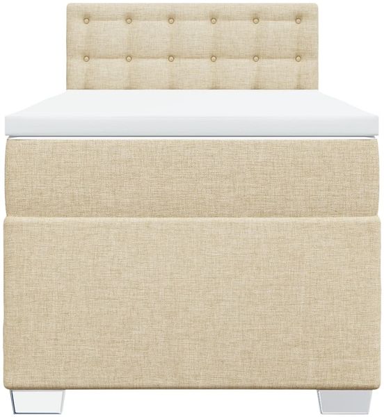 vidaXL Boxspringbett mit Matratze Creme 90x200 cm Stoff 3288090 Bild 6