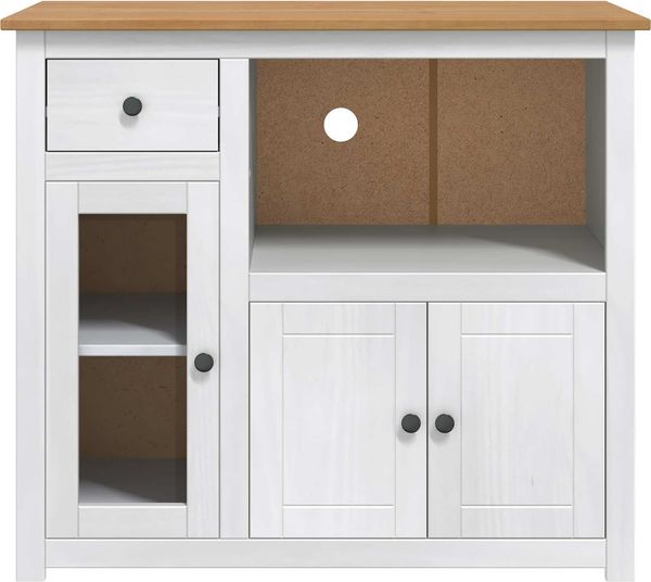 VidaXL Mikrowellen-Sideboard PANAMA Weiß und Honigwachs Massiv-Kiefer 42033389 Bild 5