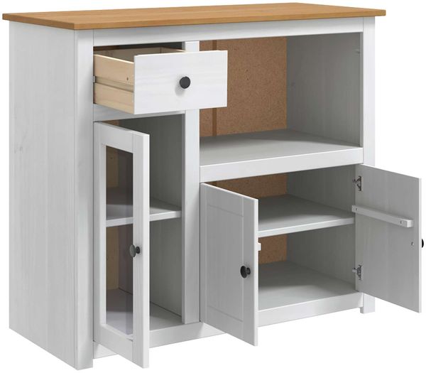 VidaXL Mikrowellen-Sideboard PANAMA Weiß und Honigwachs Massiv-Kiefer 42033389 Bild 4