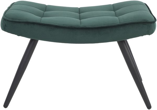 Sitzhocker >UTA< in Dunkelgrün aus Samtstoff 60 x 39 x 41 cm (BxHxT)
