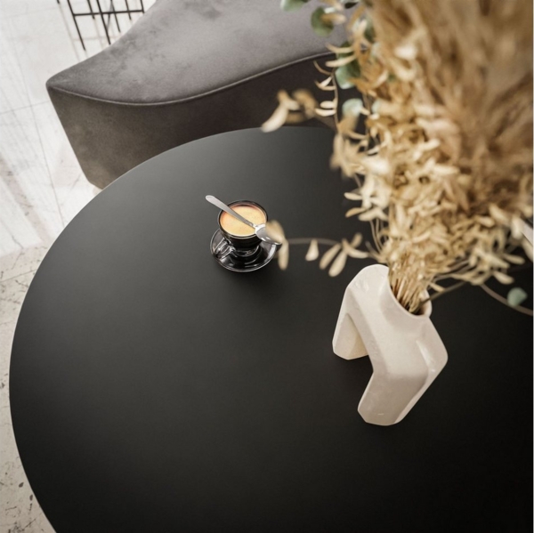 Lookway Couchtisch LORI 2in1 mit Platte in Schwarz Matt (2er Set), Durchmesser: ⌀70 cm und ⌀50 cm Bild 2