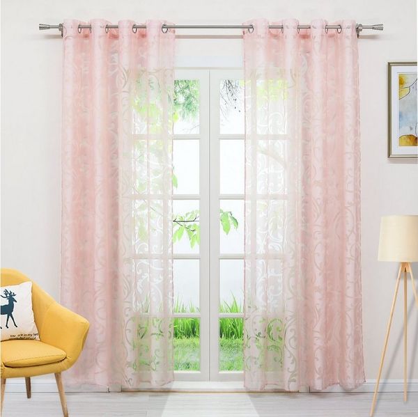 Joyswahl Gardine Jessica (1 St), Ösen, Voile Ausbrenner mit Ranken