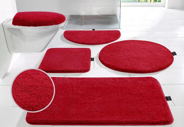 Bruno Banani Badematte Lana, Badvorleger, Badezimmer Teppich, rutschhemmend beschichtet, schnell trocknend, strapazierfähig, fußbodenheizungsgeeignet, Polyacryl, rund, Badteppich, Badematten, unifarben, auch als 3 teiliges Set & rund