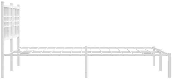 vidaXL Bettgestell mit Kopfteil Metall Weiß 120x190 cm 376370 Bild 5