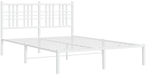 vidaXL Bettgestell mit Kopfteil Metall Weiß 120x190 cm 376370 Bild 3