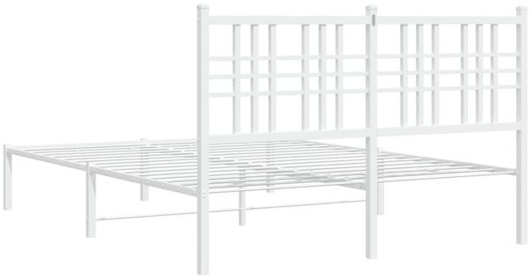 vidaXL Bettgestell mit Kopfteil Metall Weiß 120x190 cm 376370 Bild 6