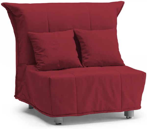 Dmora Sessel Andreou, Einzelsofa, Wohnzimmersessel mit Trolley-Öffnung aus gepolstertem Stoff, Kissen inklusive, 100 % Made in Italy, 85 x 90 x 85 cm, Rot