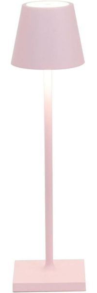 Zafferano, Poldina Micro Lampe, Kabellose, Wiederaufladbare Tischlampe mit Touch Control, Geeignet für Wohnzimmer und Außenbereich, Dimmer, 2200-3000 K, Höhe 27,5 cm, Farbe Rosa